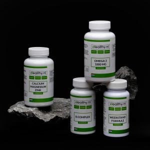 Acne pakket, Vitamines en mineralen, B-Complex, Omega 3, Probiotica weerstand formule, Calcium, Magnesium en Zink, iHealthy.nl